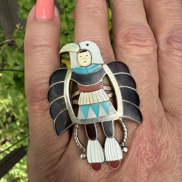 Vintage Madeline Beyuka Zuni Ring size 7 Statement Piece! - Picture 1 of 3